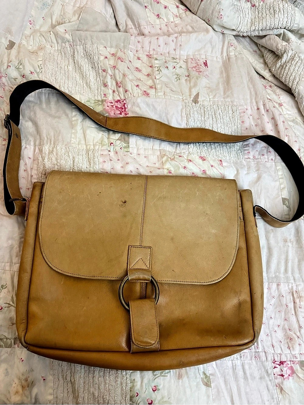 Vintage David King & Co. 199 Leather East/West 1/2 Flap Messenger Bag